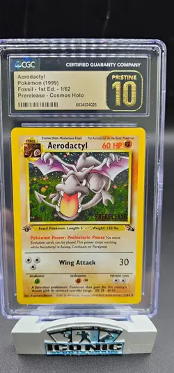 Pokemon TCG 1999 1st edition Aerodactyl Holo Rare prerelease Pristine 10 - Image 1