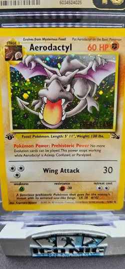 Pokemon TCG 1999 1st edition Aerodactyl Holo Rare prerelease Pristine 10 - Image 2