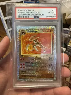 2002 POKEMON LEGENDARY COLLECTION #27 KABUTOPS-REVERSE FOIL PSA 6 - Image 1