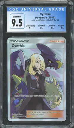 2019 Pokemon Hidden Fates Cynthia SV82/SV94 CGC 9.5 - Image 1
