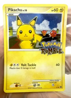 Pikachu - 7/16 - Pokemon Rumble - Holo Stamped - TCG 2009 - English - LP - Image 5