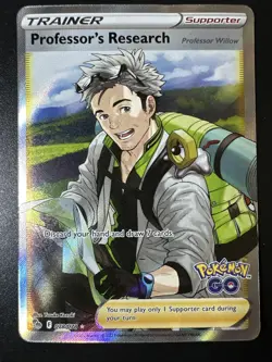 Professor's Research Pokemon Go Full Art Ultra Rare Card 078/078 LP Condition - Image 1