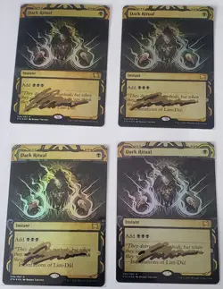 MTG 4 X FOIL DARK RITUAL SHADOW SIGNED BY ARTIST - Image 1