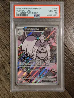 PSA 10 GEM MT Houndstone 145/132 Pokemon Mega Evolution Illustration Rare - Image 1