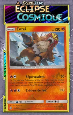 Entei Reverse - SL12:Eclipse Cosmique - 28/236 - Carte Pokemon Neuve Francaise - Image 1