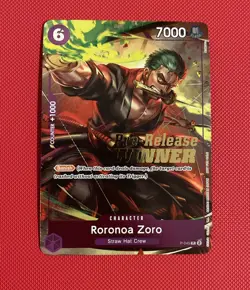 2023 One Piece Roronoa Zoro OP-06 (Pre-Release Tournament Winner) P-045 Promo NM - Image 1