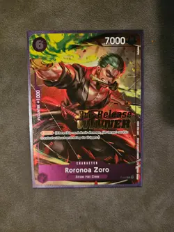 2023 One Piece Roronoa Zoro OP-06 (Pre-Release Tournament Winner) P-045 Promo NM - Image 1