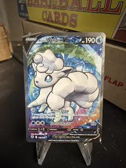 Pokemon Alolan Vulpix v 173/195 Silver Tempest 2022 Full Art Holo Card TCG - Image 1