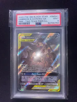 Pokemon Umbreon & Darkrai GX SM241 / PRM Black Star Promo ENG English PSA 9 - Image 3