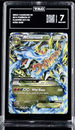 2014 Pokemon Mega M Charizard EX 69/106 XY Flashfire Ultra Rare Near mint PSA 7 - Image 1