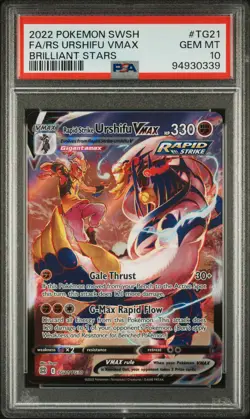 2022 POKEMON SWSH #TG21 FULL ART/RAPID STRIKE URSHIFU VMAX PSA 10 - Image 1