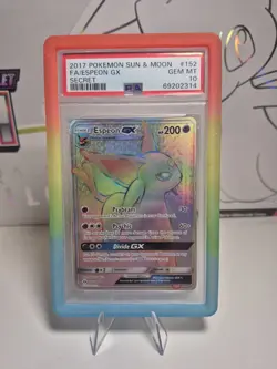 Pokemon English Espeon GX 152/149 Sun & Moon Base Secret Rare PSA 10 - Image 1