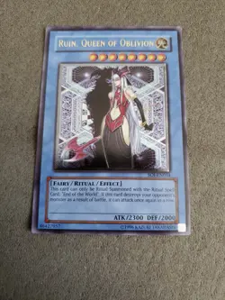 Yugioh Ruin, Queen Of Oblivion SOI-EN034 Ultimate Rare Unlimited NM - Image 1