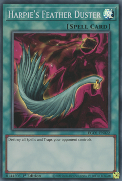 YUGIOH HARPIE'S FEATHER DUSTER SUPER RARE EGO1-EN022 NEAR MINT - Image 1