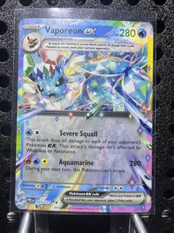 Pokemon TCG Vaporeon EX Double Rare Holo Card 23/131 Prismatic Evolutions NM - Image 1