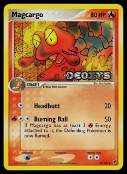 Pokemon Card - Magcargo Deoxys 37/107 Reverse Holo Stamped - Image 1