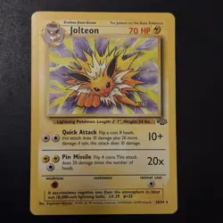 Vintage Pokemon Non-Holo Rare Jolteon Card 20/64 Unlimited Jungle Wotc - Image 1