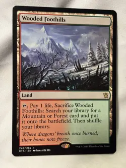 MTG Wooded Foothills Khans of Tarkir Regular - Image 1