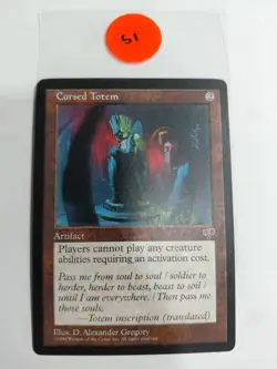1996 Magic: The Gathering Mirage Cursed Totem Rare NM - Image 1
