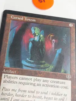 1996 Magic: The Gathering Mirage Cursed Totem Rare NM - Image 2
