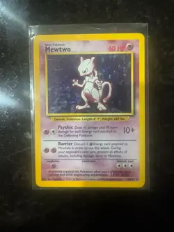 Mewtwo Holo Rare 1999 Pokemon Base Set Unlimited 10+ Psychic Vintage WOTC - Image 1