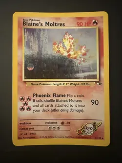 Blaine’s Moltres Holo. 2000 Pokemon Gym Heroes. 1/132 - Image 1