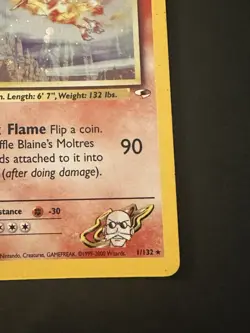 Blaine’s Moltres Holo. 2000 Pokemon Gym Heroes. 1/132 - Image 4
