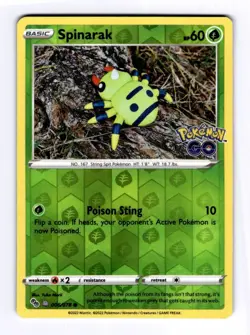 Spinarak (Peelable Ditto) Pokemon GO #006 (2022) Common Holo NM Pokemon - Image 1