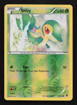 Pokemon Card Snivy Fates Collide Reverse Holo 5/124 2016 - Image 1