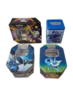 Official Pokemon Mini Big Tin 4 X Bundle Empty Used in Great Condition - Image 1