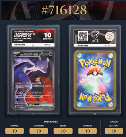 4 x ACE 10 Japanese Pokemon cards. Mewtwo ex, Dragonite, Scrafty, Hawlucha. - Image 1