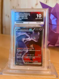 4 x ACE 10 Japanese Pokemon cards. Mewtwo ex, Dragonite, Scrafty, Hawlucha. - Image 2
