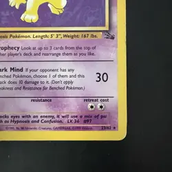Pokemon TCG Hypno Fossil Non Holo Rare 23/62 Vintage WotC - Image 4