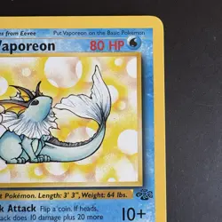 Pokemon Vintage Non-Holo Rare Vaporeon 28/64 Jungle WotC 1999 - Image 3