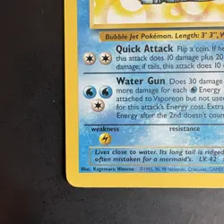 Pokemon Vintage Non-Holo Rare Vaporeon 28/64 Jungle WotC 1999 - Image 5
