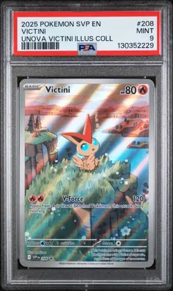 2025 POKEMON SVP EN-SV BLACK STAR PROMO #208 VICTINI UNOVA VICTINI ILLUS - PSA 9 - Image 1