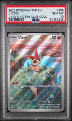 2025 POKEMON SVP EN-SV BLACK STAR PROMO 208 VICTINI UNOVA VICTINI ILLUS - PSA 10 - Image 1