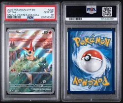 2025 POKEMON SVP EN-SV BLACK STAR PROMO #208 VICTINI UNOVA ILLUS COLL PSA 10 - Image 2