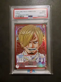 One Piece Card Game TCG Sanji PRB01-001 Alt Art Leader PSA 10 - Image 1