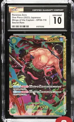 One Piece TCG Roronoa Zoro OP06 118 Wings of the Captain CGC 10 GEM MINT - Image 1