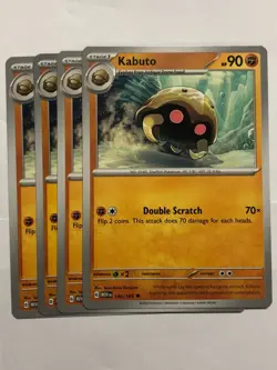 Pokemon Card 151 4x Playset Kabuto 140/165 Near Mint - Image 1