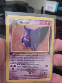 Vintage Gengar 1st Edition Fossil Pokemon Card 20/62 Non-Holo TCG - Image 3