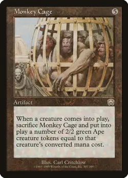 Mercadian Masques Monkey Cage MTG Magic the Gathering LP - Image 1
