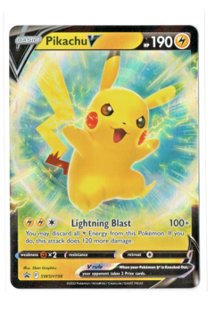Pokemon TCG Pikachu V SWSH198 - Ultra Rare Holo Black Star Promo Game Freak - NM - Image 1
