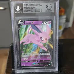 Pokemon Espeon V SWSH201 Sword & Shield Promo Holo Beckett 8.5 - Image 1