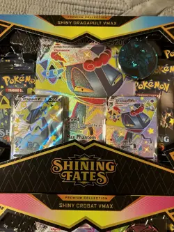 Pokemon Shining Fates VMAX Premium Collection Boxes Set Default & Crobat Sealed - Image 3