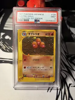 2001 Pokemon Japanese Expedition Dugtrio Holo Rare 1st Edition PSA 9 #120/128 - Image 1