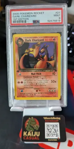 Pokemon Dark Charizard TCG 21/82 Non-Holo Rare 1st Edition PSA 9 - Image 1