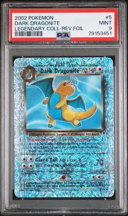 2002 Dark Dragonite Legendary Collection Reverse Holo #5 PSA 9 MINT Pokemon - Image 1