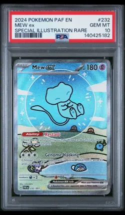 2024 POKEMON PAF EN-PALDEAN FATES SPECIAL ILLUSTRATION RARE #232 MEW EX PSA 10 - Image 1